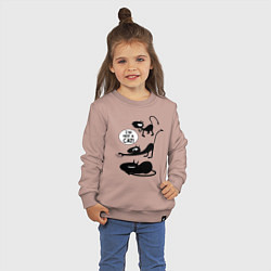 Свитшот хлопковый детский I'm not a CAT!, цвет: пыльно-розовый — фото 2
