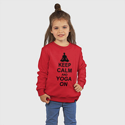 Свитшот хлопковый детский Keep Calm & Yoga On, цвет: красный — фото 2
