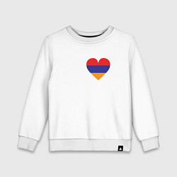 Свитшот хлопковый детский Love Armenia, цвет: белый