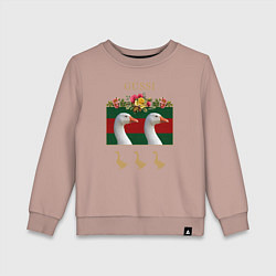 Свитшот хлопковый детский GUSSI: Flowers Style, цвет: пыльно-розовый