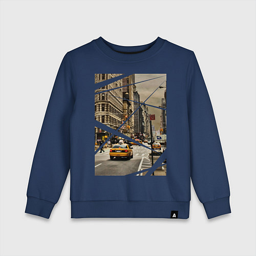 Детский свитшот NY Taxi / Тёмно-синий – фото 1