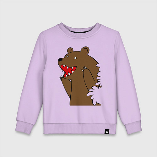 Детский свитшот Медведь цензурный / Лаванда – фото 1