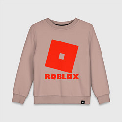 Свитшот хлопковый детский Roblox Logo, цвет: пыльно-розовый