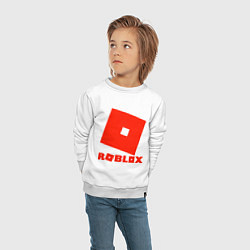 Свитшот хлопковый детский Roblox Logo, цвет: белый — фото 2