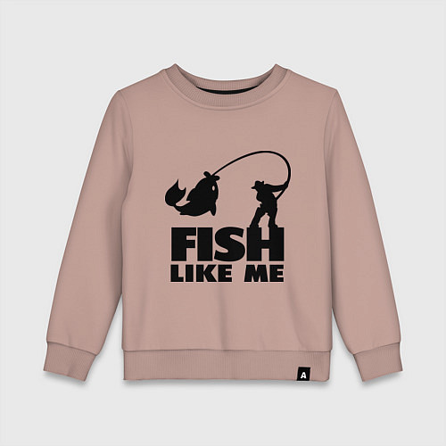 Детский свитшот Fish like me / Пыльно-розовый – фото 1
