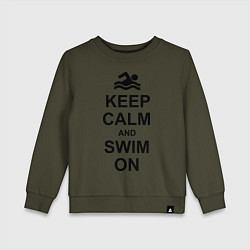 Детский свитшот Keep Calm & Swim On