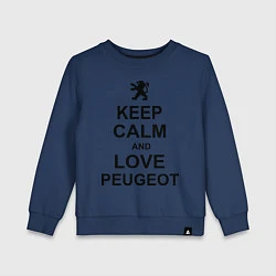 Свитшот хлопковый детский Keep Calm & Love Peugeot, цвет: тёмно-синий