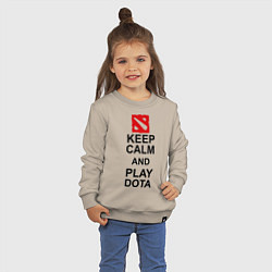 Свитшот хлопковый детский Keep Calm & Play Dota, цвет: миндальный — фото 2