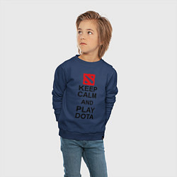 Свитшот хлопковый детский Keep Calm & Play Dota, цвет: тёмно-синий — фото 2