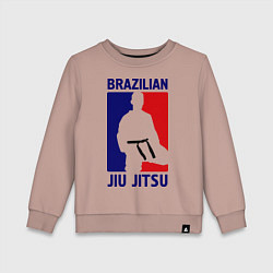 Свитшот хлопковый детский Brazilian Jiu jitsu, цвет: пыльно-розовый