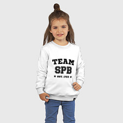 Свитшот хлопковый детский Team SPB est. 1703, цвет: белый — фото 2