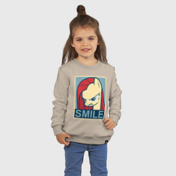 Свитшот хлопковый детский MLP: Smile, цвет: миндальный — фото 2