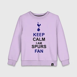 Свитшот хлопковый детский Keep Calm & Spurs fan, цвет: лаванда