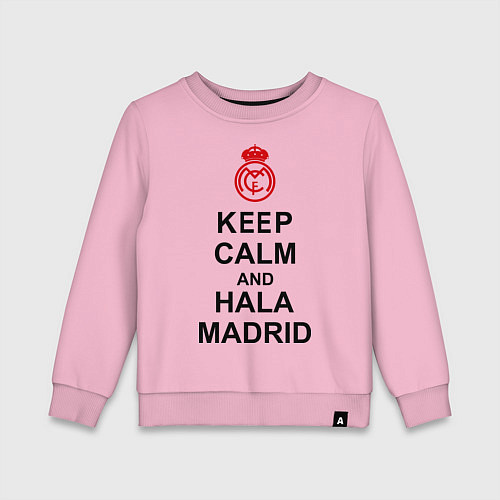 Детский свитшот Keep Calm & Hala Madrid / Светло-розовый – фото 1