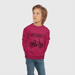 Свитшот хлопковый детский Lets bike it, цвет: маджента — фото 2