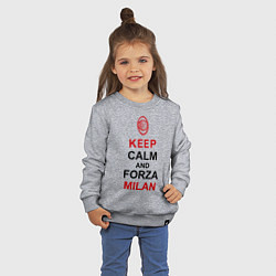 Свитшот хлопковый детский Keep Calm & Forza Milan, цвет: меланж — фото 2