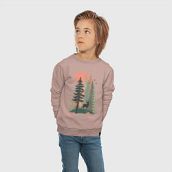 Свитшот хлопковый детский Forest Adventure, цвет: пыльно-розовый — фото 2