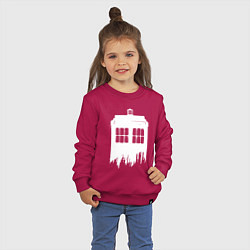 Свитшот хлопковый детский Тардис white - Доктор Кто, цвет: маджента — фото 2