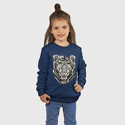 Свитшот хлопковый детский Geometric tiger, цвет: тёмно-синий — фото 2