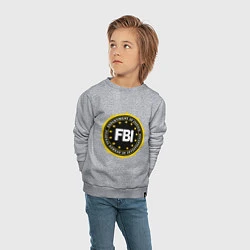 Свитшот хлопковый детский FBI Departament, цвет: меланж — фото 2