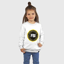 Свитшот хлопковый детский FBI Departament, цвет: белый — фото 2