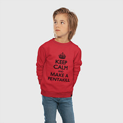 Свитшот хлопковый детский Keep Calm & Make A Pentakill, цвет: красный — фото 2