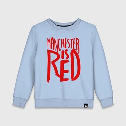Свитшот хлопковый детский Manchester is Red, цвет: мягкое небо