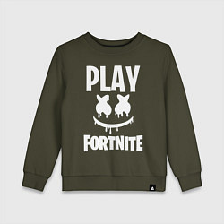 Свитшот хлопковый детский Marshmello: Play Fortnite, цвет: хаки