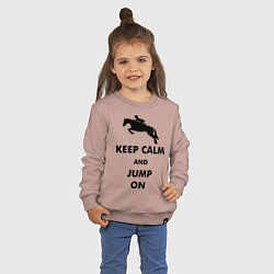 Свитшот хлопковый детский Keep Calm & Jump On, цвет: пыльно-розовый — фото 2