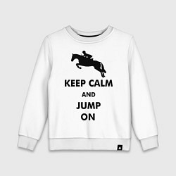 Свитшот хлопковый детский Keep Calm & Jump On, цвет: белый
