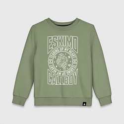 Свитшот хлопковый детский Eskimo Callboy: Tearing Up My Heart, цвет: авокадо