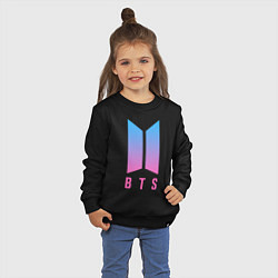 Свитшот хлопковый детский BTS: Neon Rap Monster, цвет: черный — фото 2