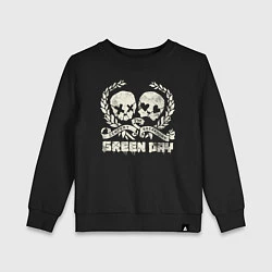 Свитшот хлопковый детский Green Day: Skulls Love, цвет: черный