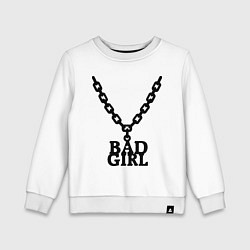 Свитшот хлопковый детский Bad girl chain, цвет: белый