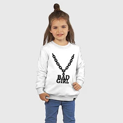 Свитшот хлопковый детский Bad girl chain, цвет: белый — фото 2