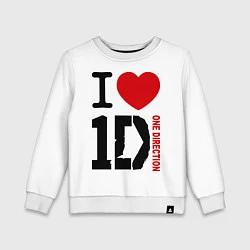 Свитшот хлопковый детский I love 1D, цвет: белый