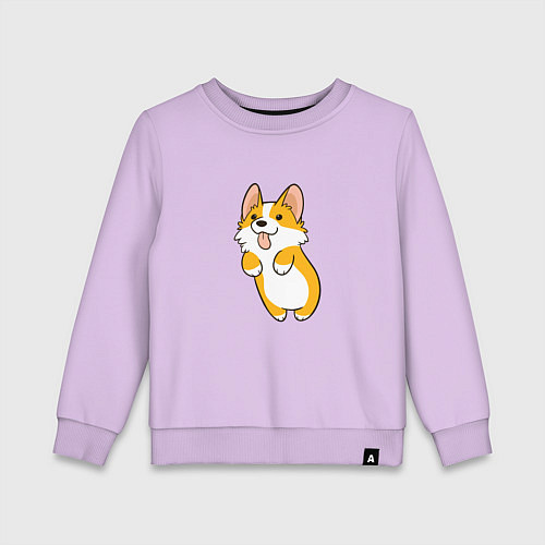 Детский свитшот Корги лапочка / Лаванда – фото 1