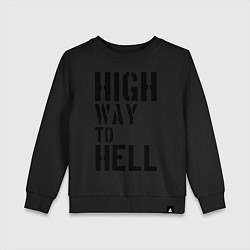 Свитшот хлопковый детский High way to hell, цвет: черный