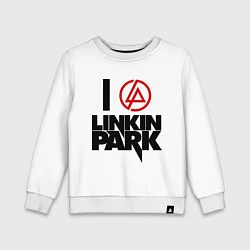 Свитшот хлопковый детский I love Linkin Park, цвет: белый