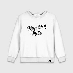 Свитшот хлопковый детский Keep it Mello, цвет: белый