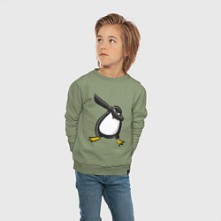 Свитшот хлопковый детский DAB Pinguin, цвет: авокадо — фото 2