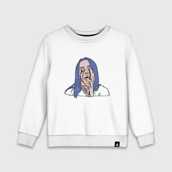 Свитшот хлопковый детский Billie Eilish, цвет: белый