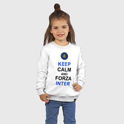 Свитшот хлопковый детский Keep Calm & Forza Inter, цвет: белый — фото 2