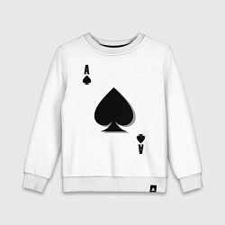 Свитшот хлопковый детский Пиковый туз, цвет: белый