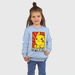 Свитшот хлопковый детский Pikachu: Pika Pika, цвет: мягкое небо — фото 2