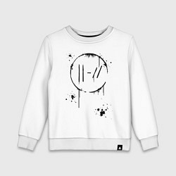 Свитшот хлопковый детский TWENTY ONE PILOTS TOP, цвет: белый