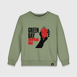 Свитшот хлопковый детский Green Day: American idiot, цвет: авокадо