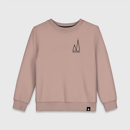 Детский свитшот Москва-чёрный логотип / Пыльно-розовый – фото 1