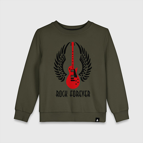 Детский свитшот Rock forever / Хаки – фото 1