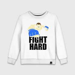Свитшот хлопковый детский Fight Hard, цвет: белый